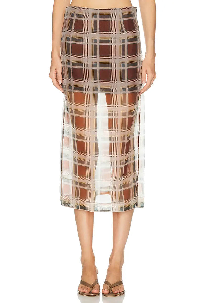 Frame The Plaid Organza Skirt | Thumbnail 2 Frame The Plaid Organza Skirt | Thumbnail 2