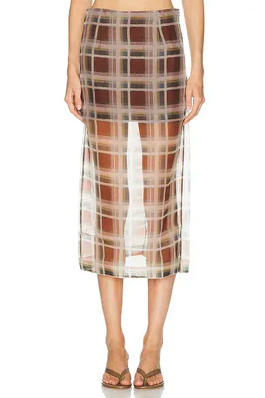 Frame The Plaid Organza Skirt | Image 1 Frame The Plaid Organza Skirt | Image 1