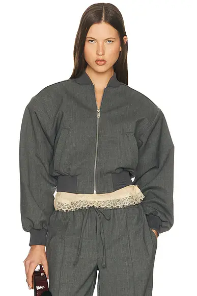 Helsa Wool Blend Bomber Jacket | Image 1 Helsa Wool Blend Bomber Jacket | Image 1