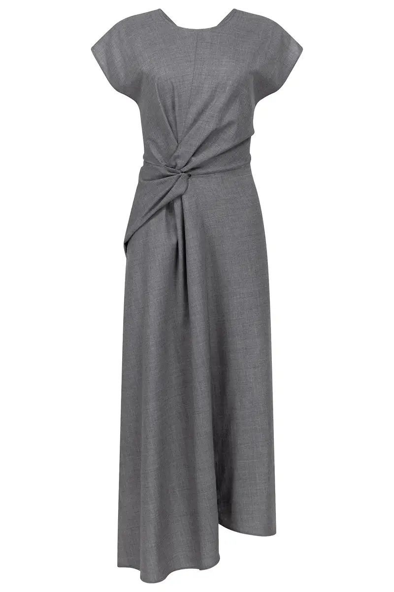 Victoria Beckham Aria Midi Dress - Light Grey | Image 1 Victoria Beckham Aria Midi Dress - Light Grey | Image 1
