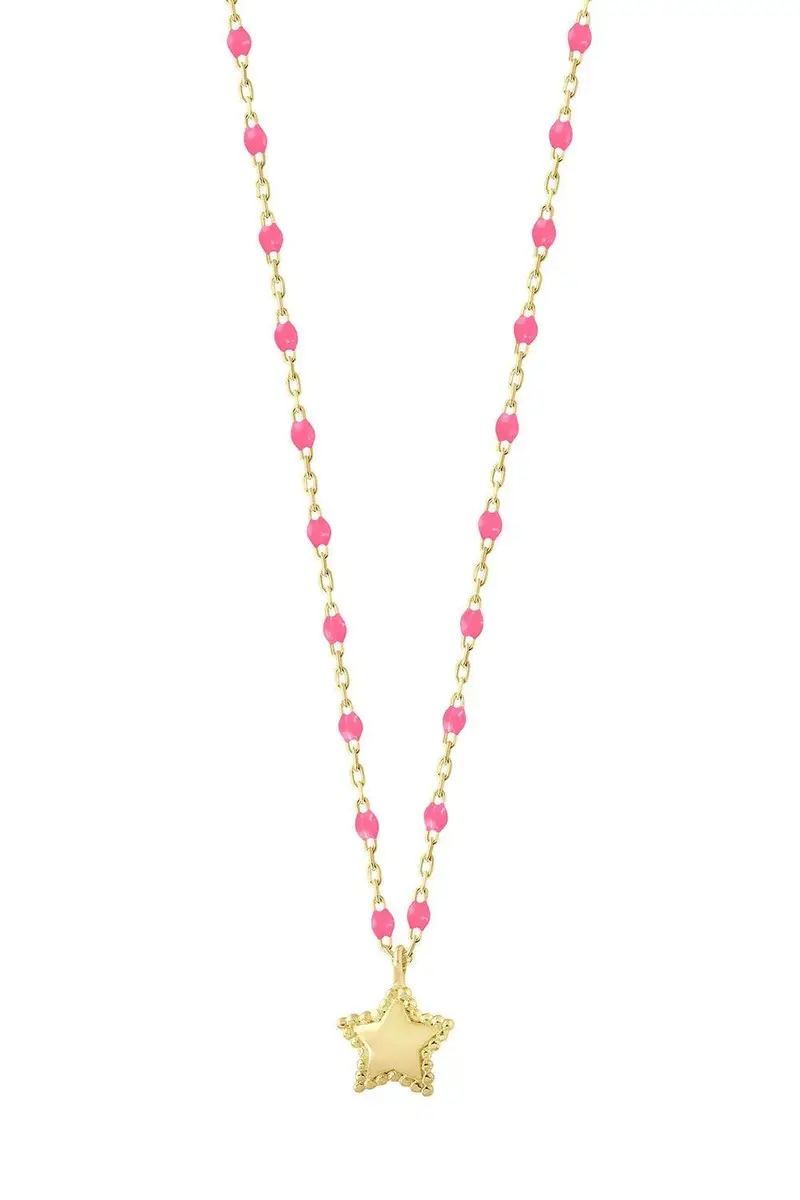 Gigi Clozeau Pink Mini Gigi Star Necklace - Yellow Gold | Image 1 Gigi Clozeau Pink Mini Gigi Star Necklace - Yellow Gold | Image 1