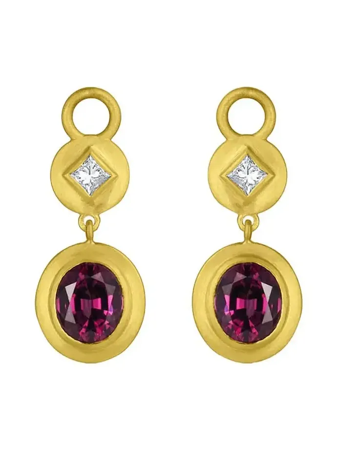 LEIGH MAXWELL Spinel Diamond Gemstone Ear Charms