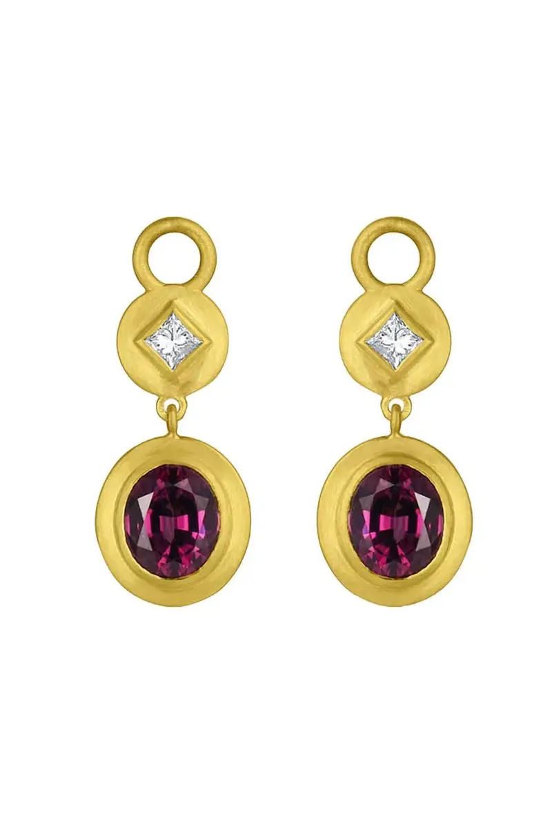 LEIGH MAXWELL Spinel Diamond Gemstone Ear Charms | Image 1 LEIGH MAXWELL Spinel Diamond Gemstone Ear Charms | Image 1