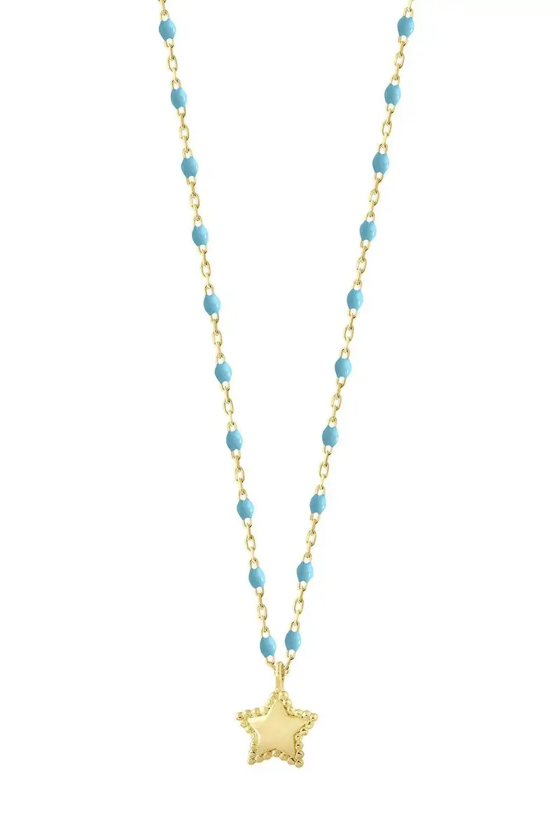 Gigi Clozeau Turquoise Mini Gigi Star Necklace - Yellow Gold | Image 1 Gigi Clozeau Turquoise Mini Gigi Star Necklace - Yellow Gold | Image 1
