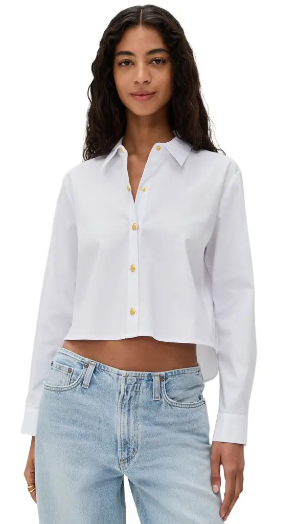 L'Agence Cosette Crop High Low Shirt | Image 1 L'Agence Cosette Crop High Low Shirt | Image 1