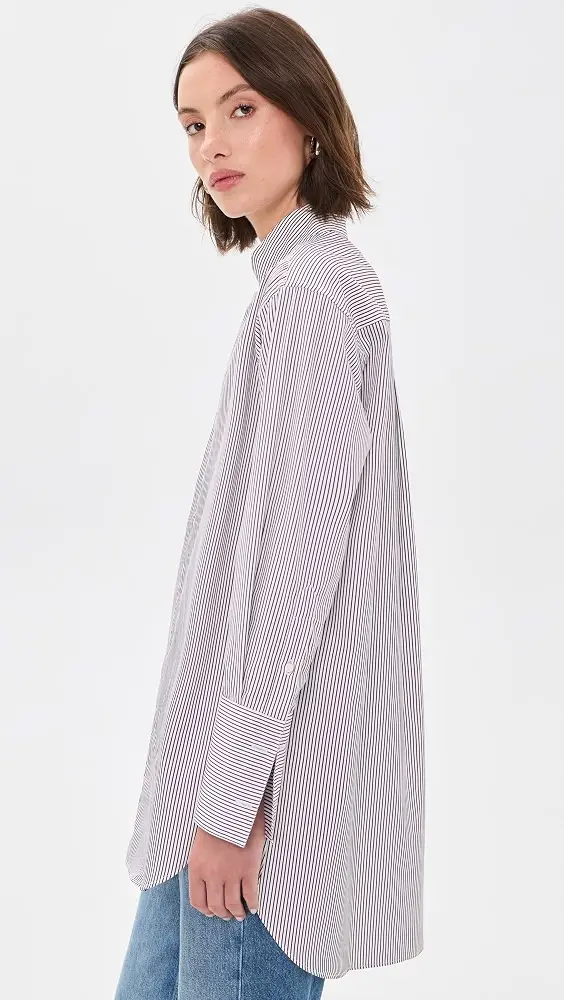 Comme Si Mandarin Collar Button Down Shirt | Thumbnail 3 Comme Si Mandarin Collar Button Down Shirt | Thumbnail 3