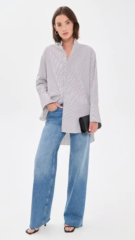 Comme Si Mandarin Collar Button Down Shirt | Thumbnail 4 Comme Si Mandarin Collar Button Down Shirt | Thumbnail 4
