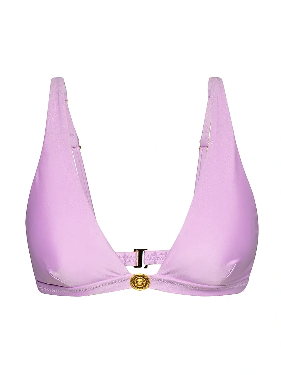 L'Agence Women's Shimmer Solids Lexie Triangle Bikini Top