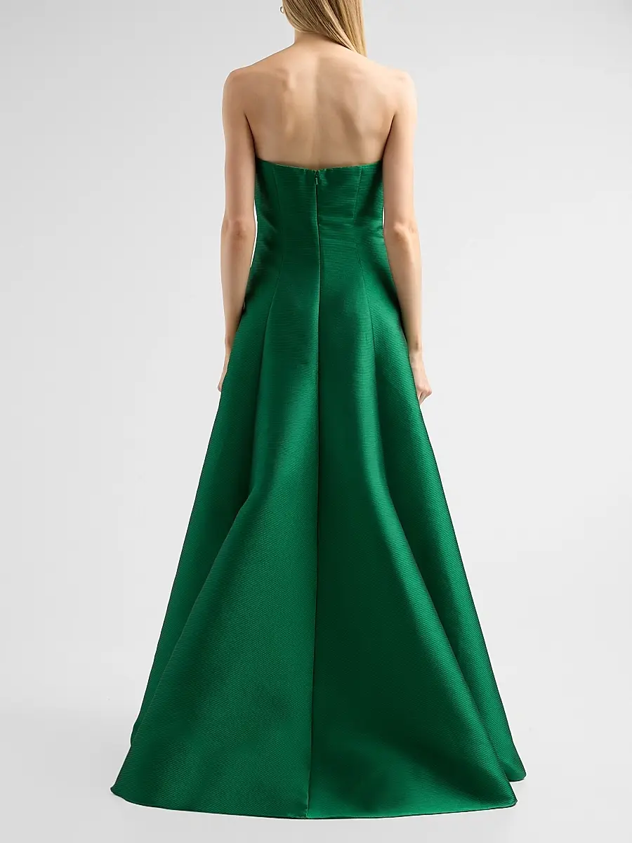 BADGLEY MISCHKA Women's Satin Strapless A-Line Gown | Thumbnail 3