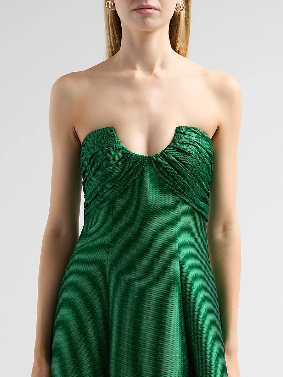 BADGLEY MISCHKA Women's Satin Strapless A-Line Gown | Thumbnail 5