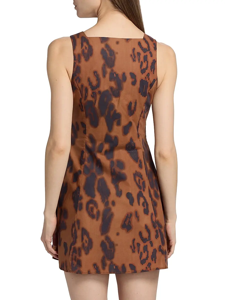 Misa Los Angeles Women's Alyse Blotted Leopard-Print Button-Front Minidress | Thumbnail 5 Misa Los Angeles Women's Alyse Blotted Leopard-Print Button-Front Minidress | Thumbnail 5