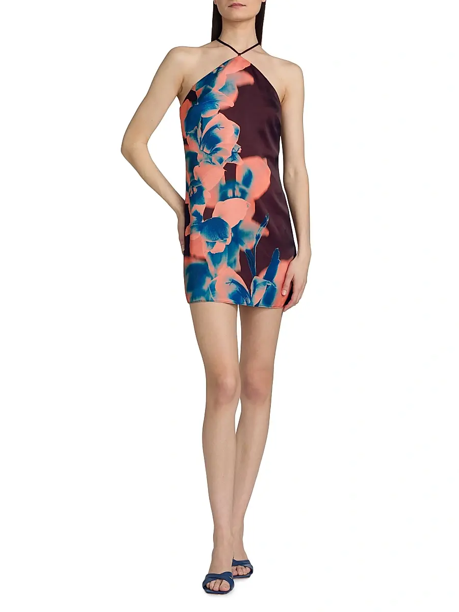 Misa Los Angeles Women's Avri Floral Tie Halterneck Minidress | Thumbnail 2 Misa Los Angeles Women's Avri Floral Tie Halterneck Minidress | Thumbnail 2