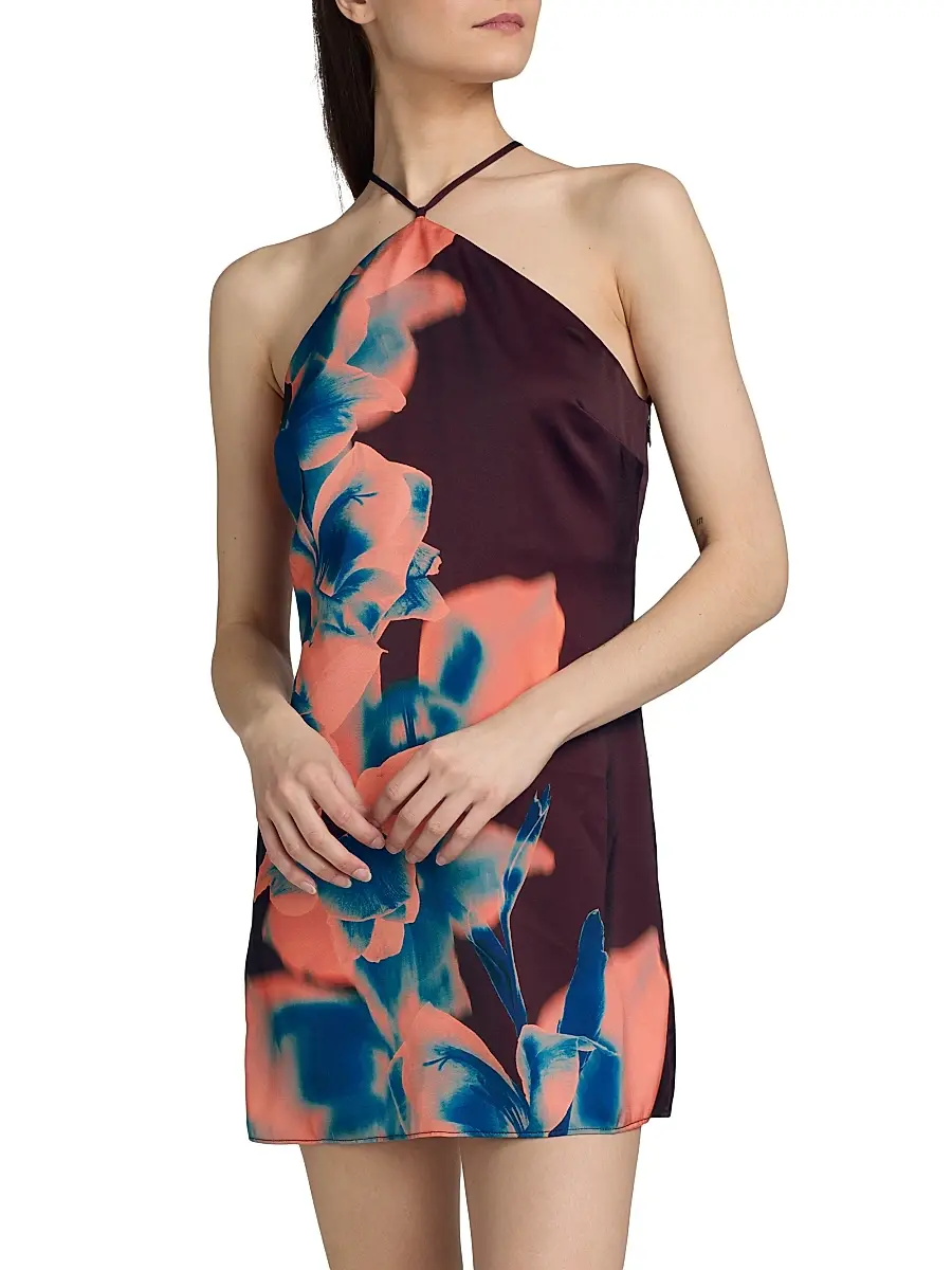 Misa Los Angeles Women's Avri Floral Tie Halterneck Minidress | Thumbnail 3 Misa Los Angeles Women's Avri Floral Tie Halterneck Minidress | Thumbnail 3
