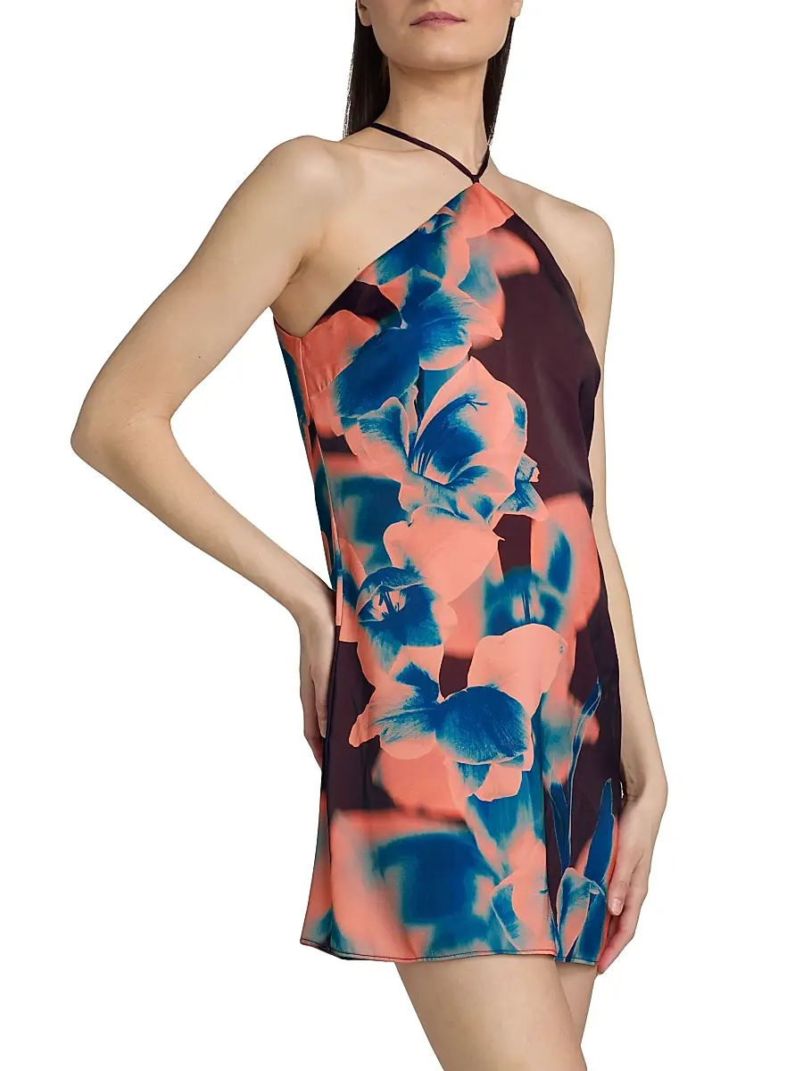 Misa Los Angeles Women's Avri Floral Tie Halterneck Minidress | Thumbnail 4 Misa Los Angeles Women's Avri Floral Tie Halterneck Minidress | Thumbnail 4