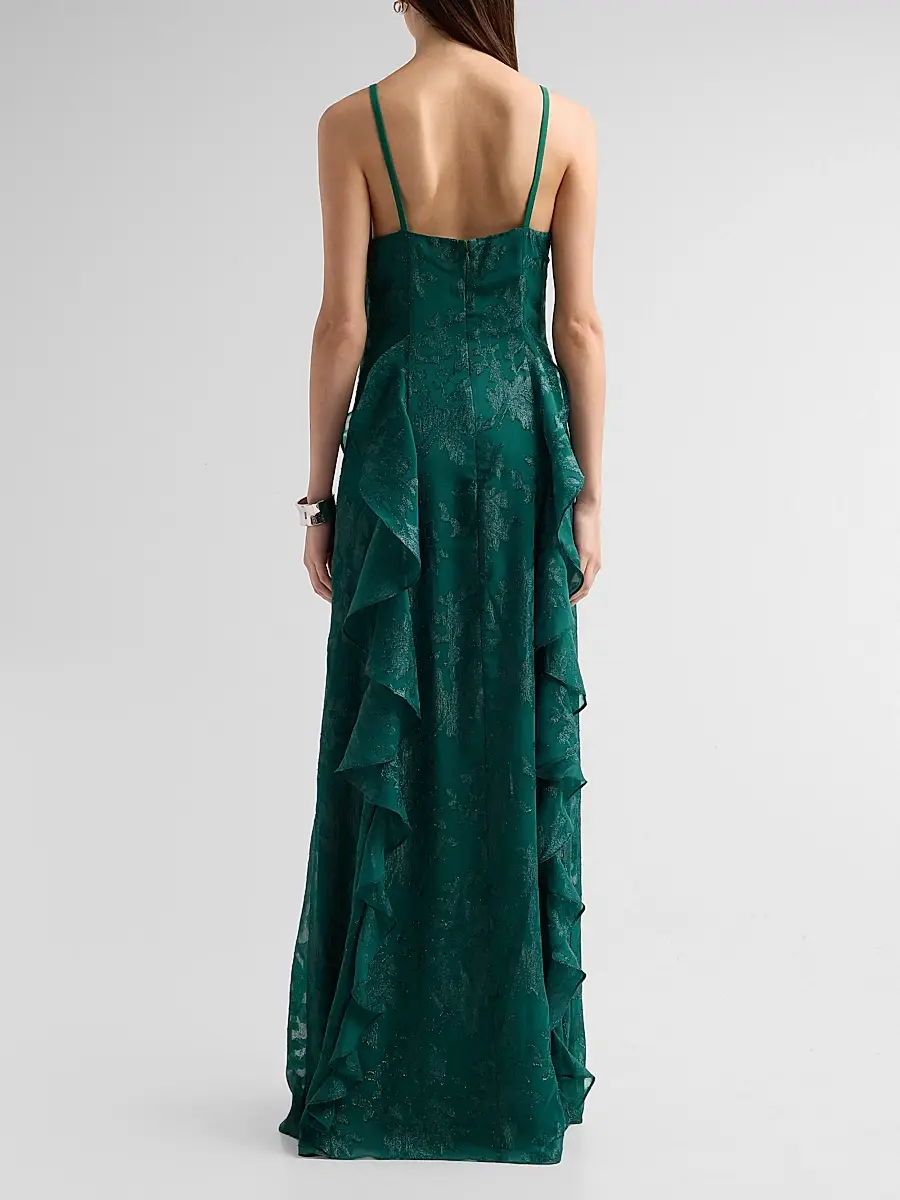Ramy Brook Women's Penelope Flocked Ruffled Gown | Thumbnail 3 Ramy Brook Women's Penelope Flocked Ruffled Gown | Thumbnail 3