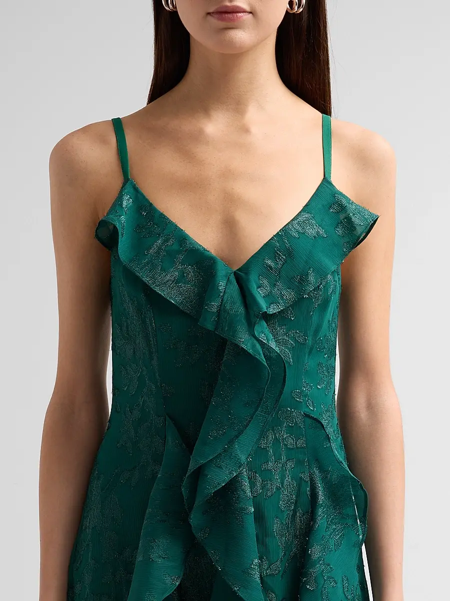 Ramy Brook Women's Penelope Flocked Ruffled Gown | Thumbnail 5 Ramy Brook Women's Penelope Flocked Ruffled Gown | Thumbnail 5