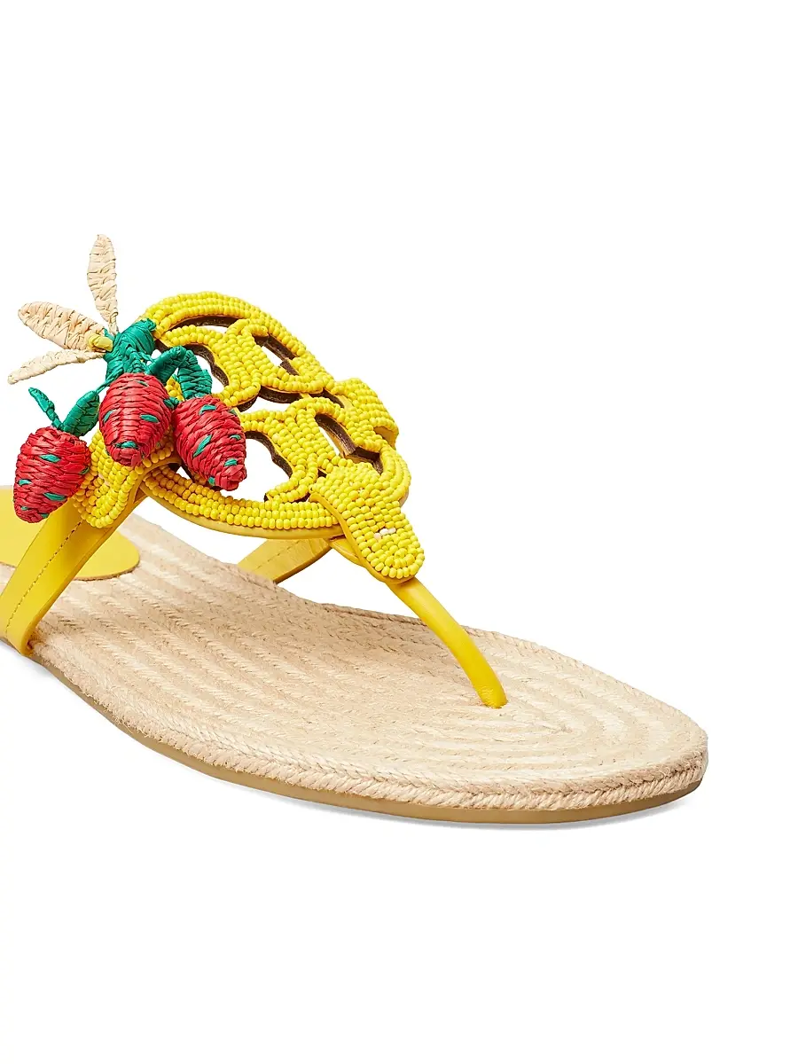 Tory Burch Women's Miller Beaded Leather Espadrille Sandals | Thumbnail 4