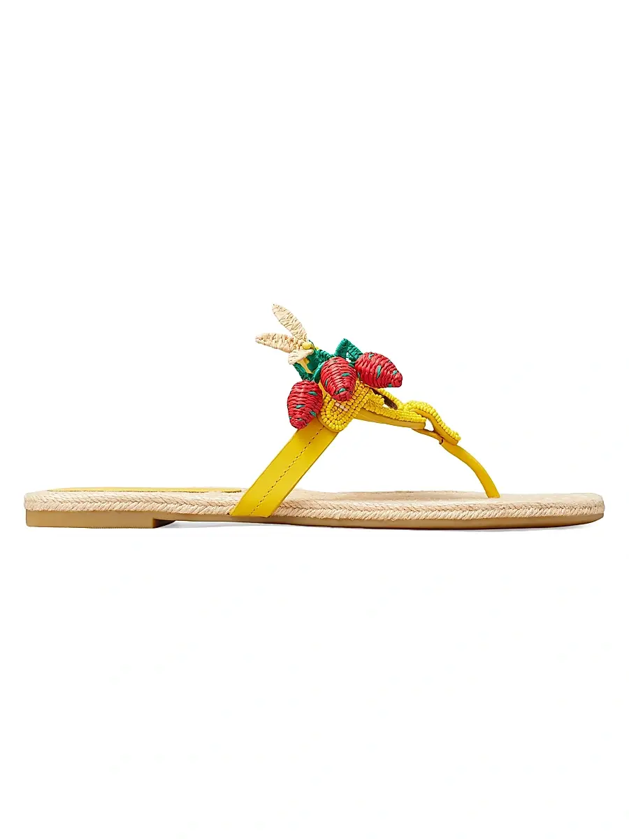 Tory Burch Women's Miller Beaded Leather Espadrille Sandals