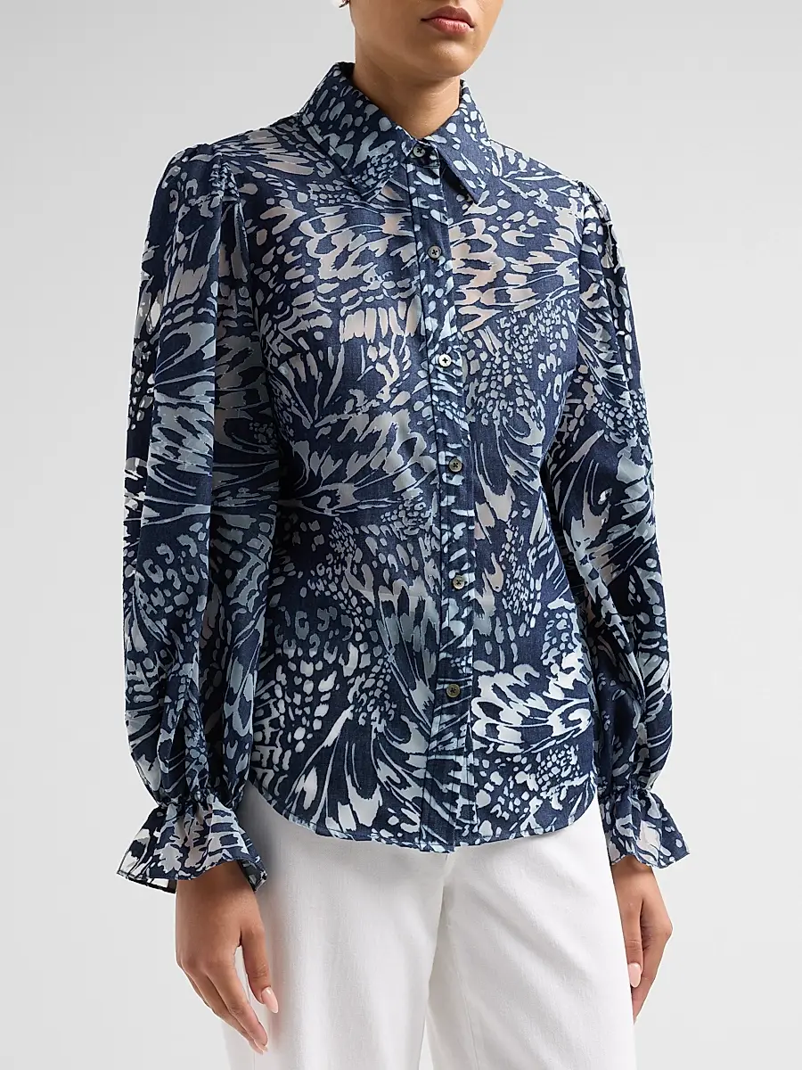 Ramy Brook Women's Joy Cotton-Blend Burnout Blouse | Thumbnail 4 Ramy Brook Women's Joy Cotton-Blend Burnout Blouse | Thumbnail 4