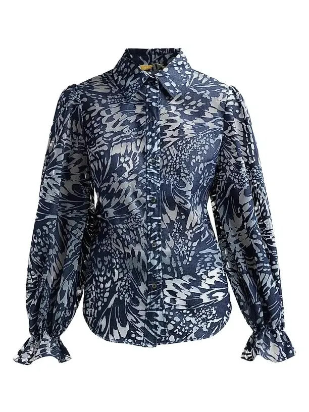Women's Joy Cotton-Blend Burnout Blouse