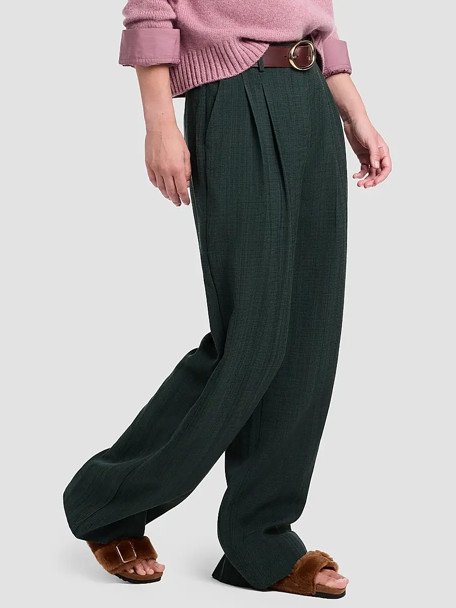 TWP Women's Sulli Textured Pleated Straight-Leg Pants | Thumbnail 7