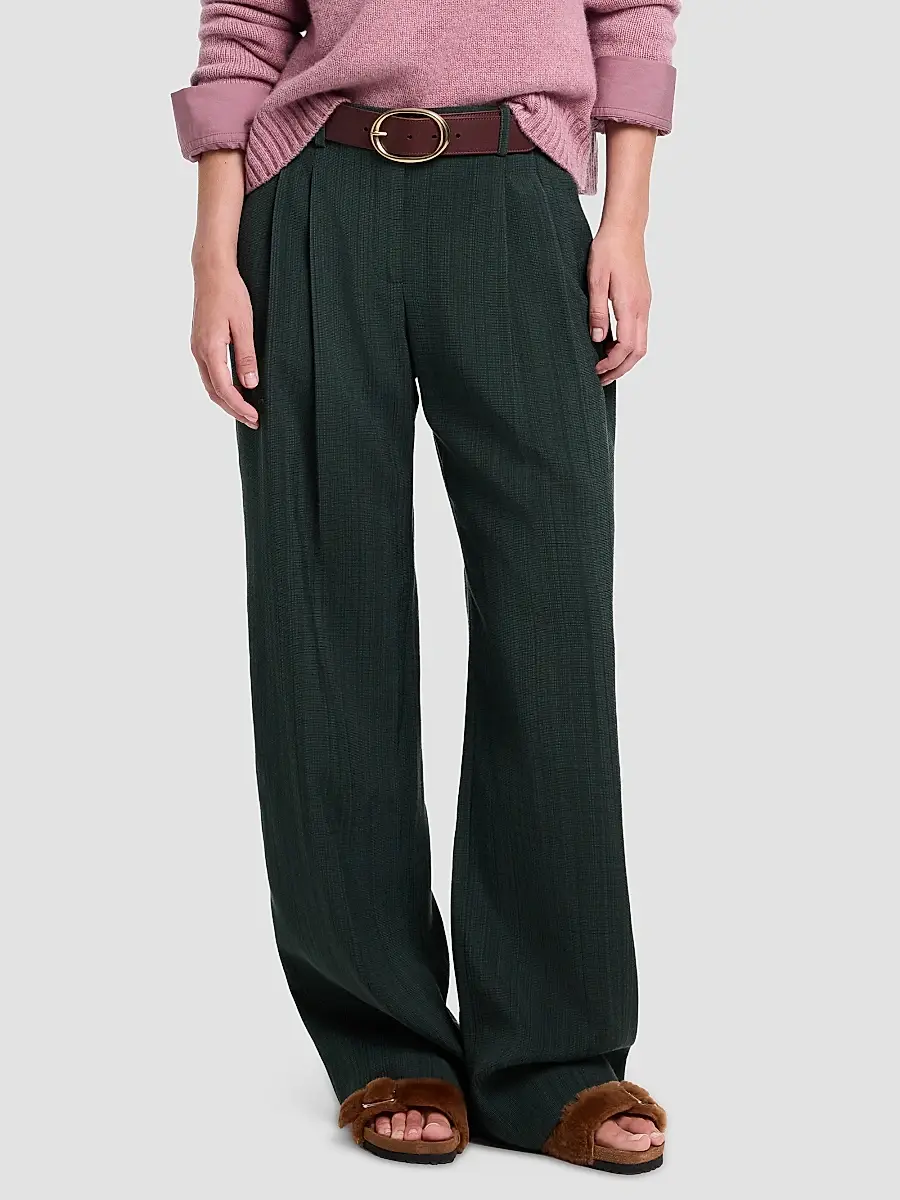 TWP Women's Sulli Textured Pleated Straight-Leg Pants | Thumbnail 8