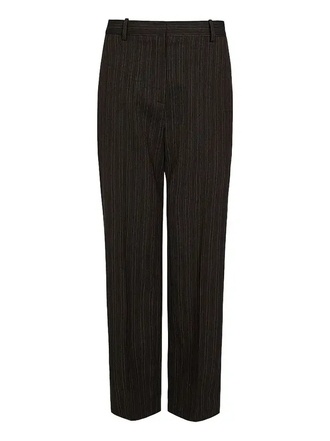 Women's Roberts Pinstriped Wool-Blend Straight-Leg Pants Women's Roberts Pinstriped Wool-Blend Straight-Leg Pants