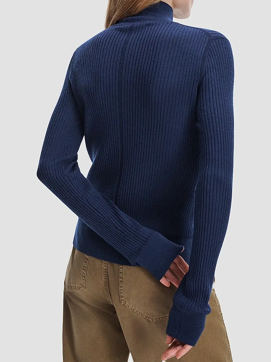 rag & bone Women's Lucy Rib-Knit Wool Henley | Thumbnail 3 rag & bone Women's Lucy Rib-Knit Wool Henley | Thumbnail 3