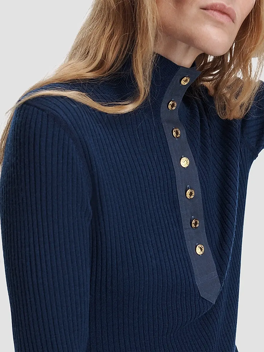 rag & bone Women's Lucy Rib-Knit Wool Henley | Thumbnail 5 rag & bone Women's Lucy Rib-Knit Wool Henley | Thumbnail 5
