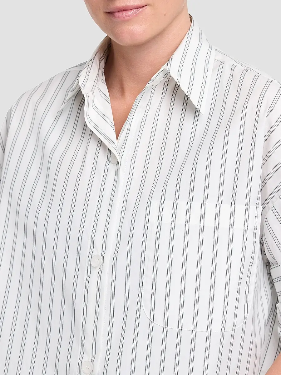 TWP Women's Next Ex Striped Cotton Crop Shirt | Thumbnail 5 TWP Women's Next Ex Striped Cotton Crop Shirt | Thumbnail 5