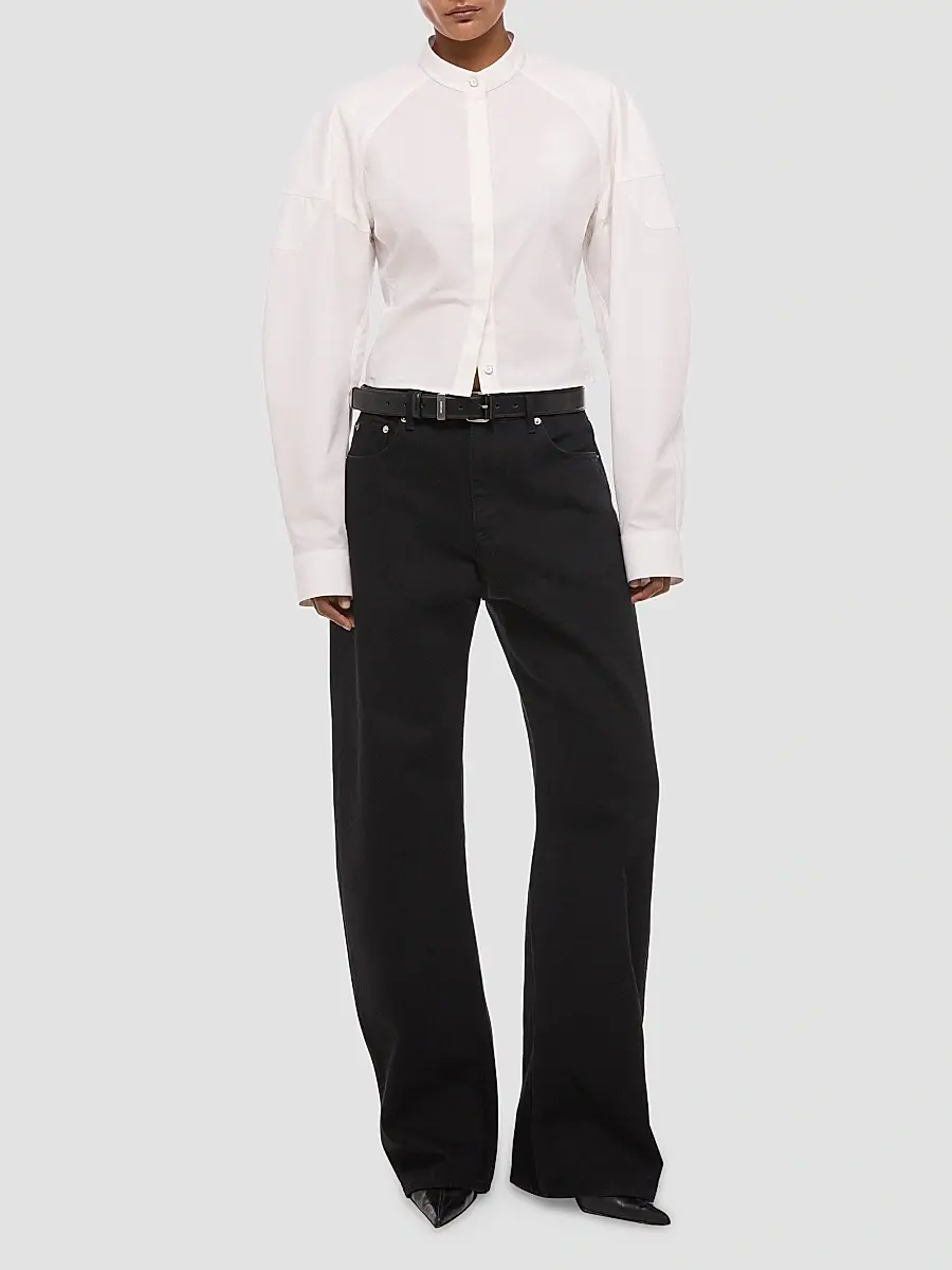 Helmut Lang Women's Cotton Poplin Saddle Shirt | Thumbnail 2 Helmut Lang Women's Cotton Poplin Saddle Shirt | Thumbnail 2