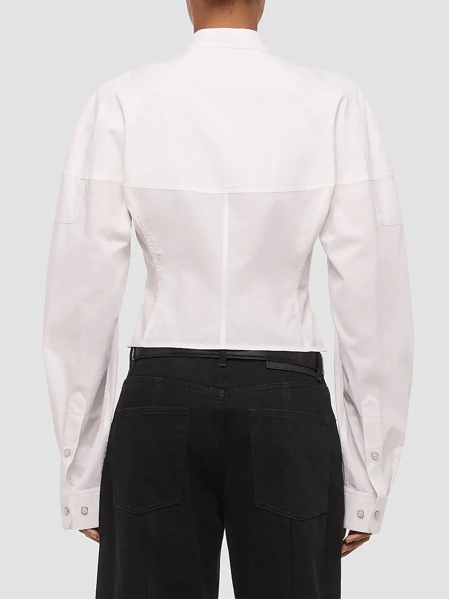 Helmut Lang Women's Cotton Poplin Saddle Shirt | Thumbnail 3 Helmut Lang Women's Cotton Poplin Saddle Shirt | Thumbnail 3