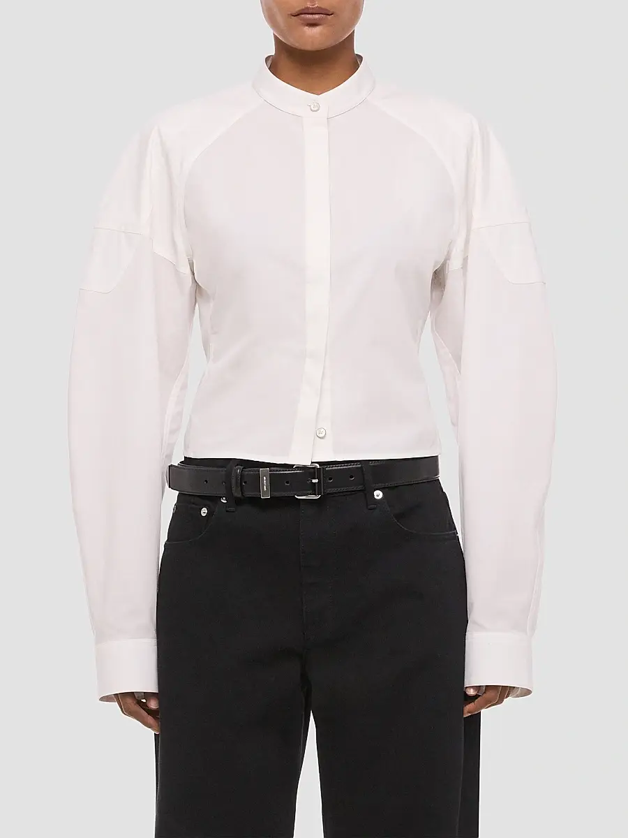 Helmut Lang Women's Cotton Poplin Saddle Shirt | Thumbnail 4 Helmut Lang Women's Cotton Poplin Saddle Shirt | Thumbnail 4