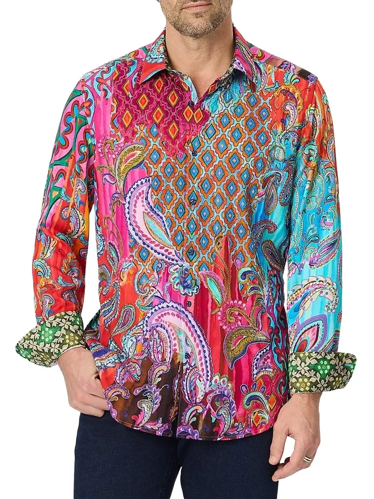 Robert Graham Men's Embellished Paisley Shirt | Image 1 Robert Graham Men's Embellished Paisley Shirt | Image 1