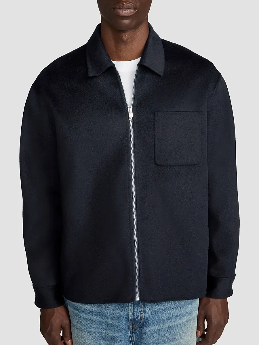 Frame Men's Double Face Wool Zip-Front Shirt Jacket | Thumbnail 3