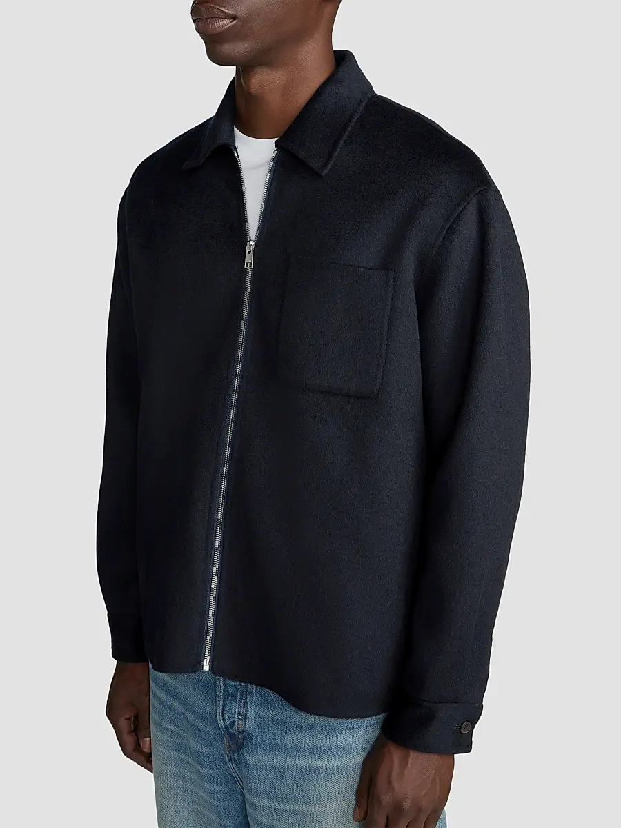 Frame Men's Double Face Wool Zip-Front Shirt Jacket | Thumbnail 5