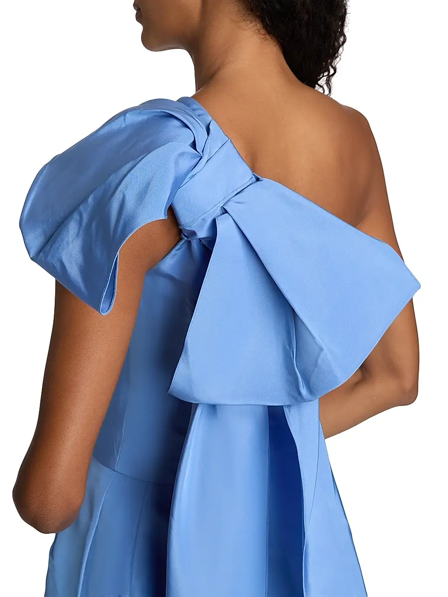 Oscar de la Renta Women's Silk One-Shoulder Bow-Accented Column Gown | Thumbnail 6