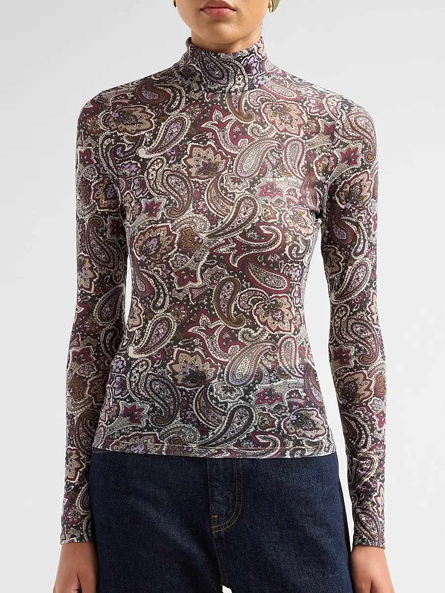 Ronny Kobo Women's Lorden Paisley Mesh Top | Thumbnail 5