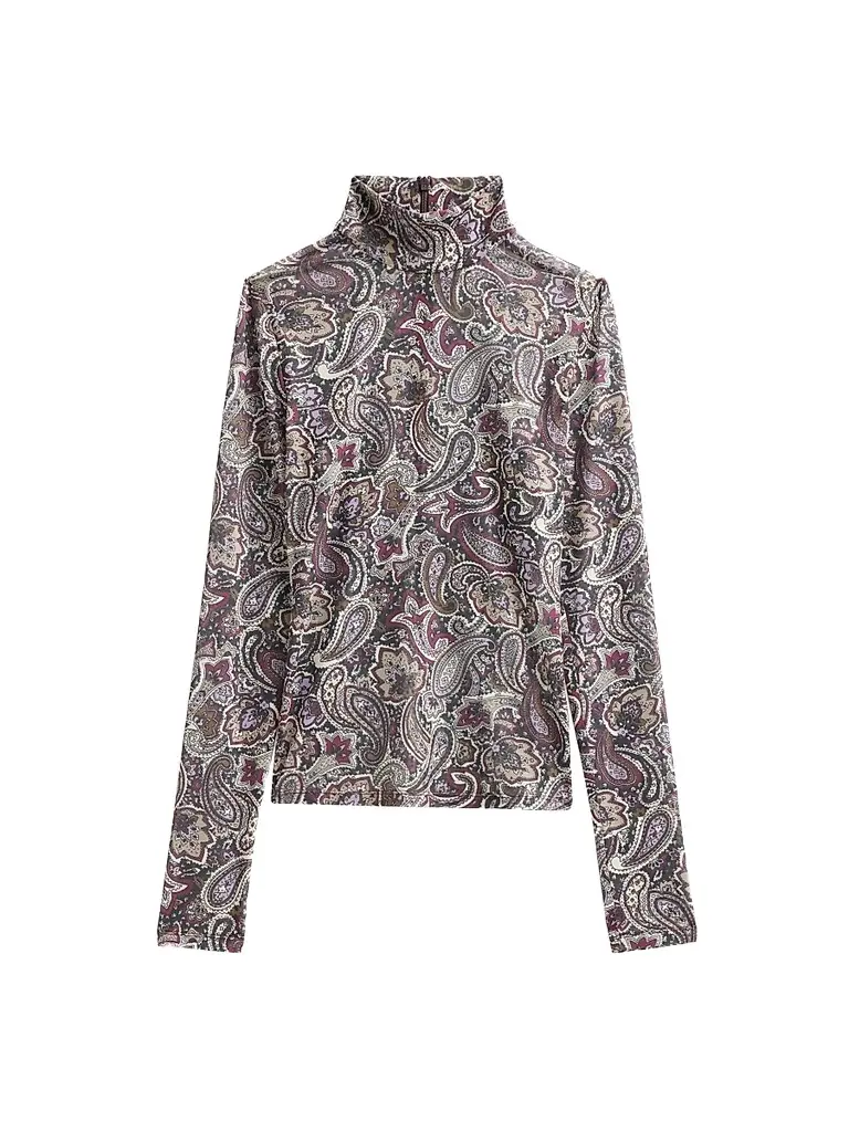 Ronny Kobo Women's Lorden Paisley Mesh Top - Purple Multi | Image 1 Ronny Kobo Women's Lorden Paisley Mesh Top - Purple Multi | Image 1