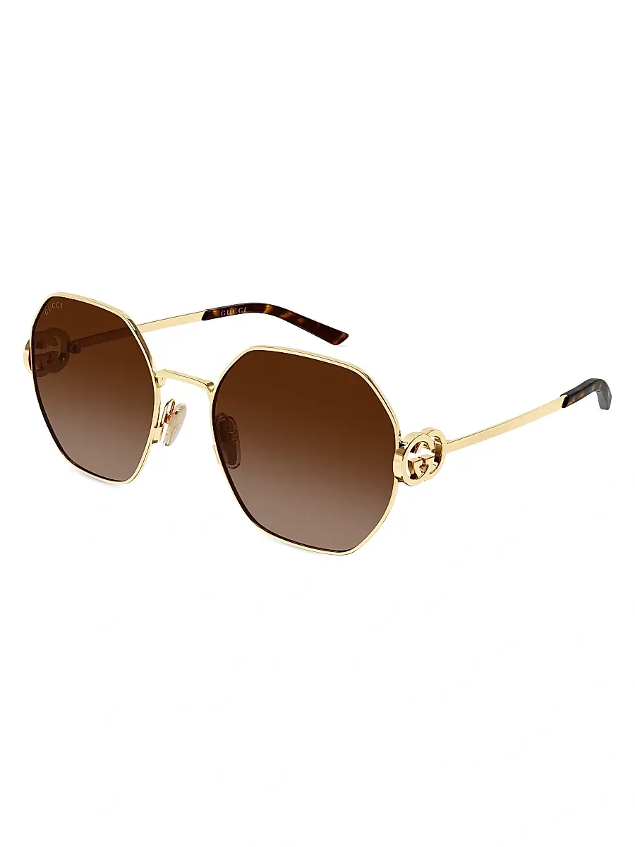 Gucci Women's Stuck GG 58MM Geometrical Sunglasses | Image 1 Gucci Women's Stuck GG 58MM Geometrical Sunglasses | Image 1