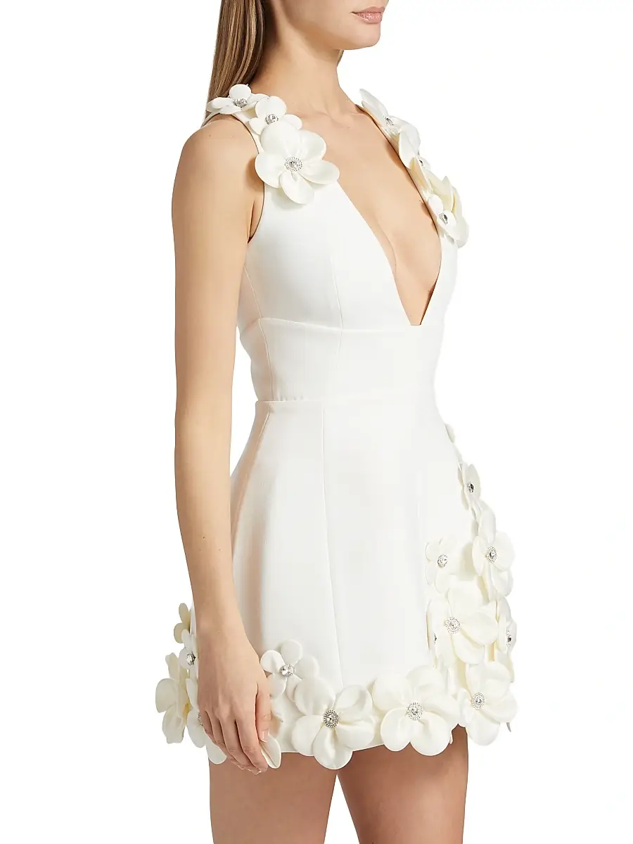Bronx and Banco Women's Estelle Crystal-Embellished Floral-Appliquéd Minidress | Thumbnail 4 Bronx and Banco Women's Estelle Crystal-Embellished Floral-Appliquéd Minidress | Thumbnail 4