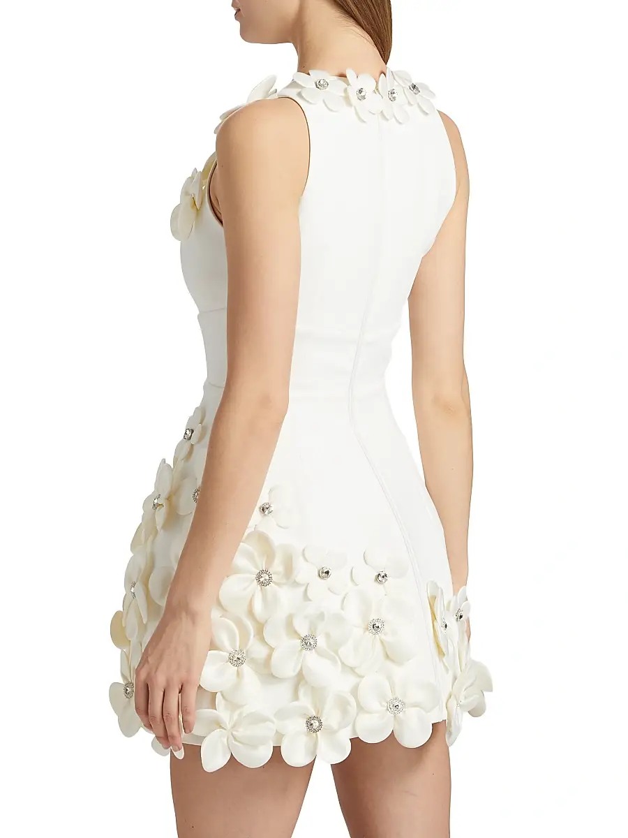 Bronx and Banco Women's Estelle Crystal-Embellished Floral-Appliquéd Minidress | Thumbnail 5 Bronx and Banco Women's Estelle Crystal-Embellished Floral-Appliquéd Minidress | Thumbnail 5