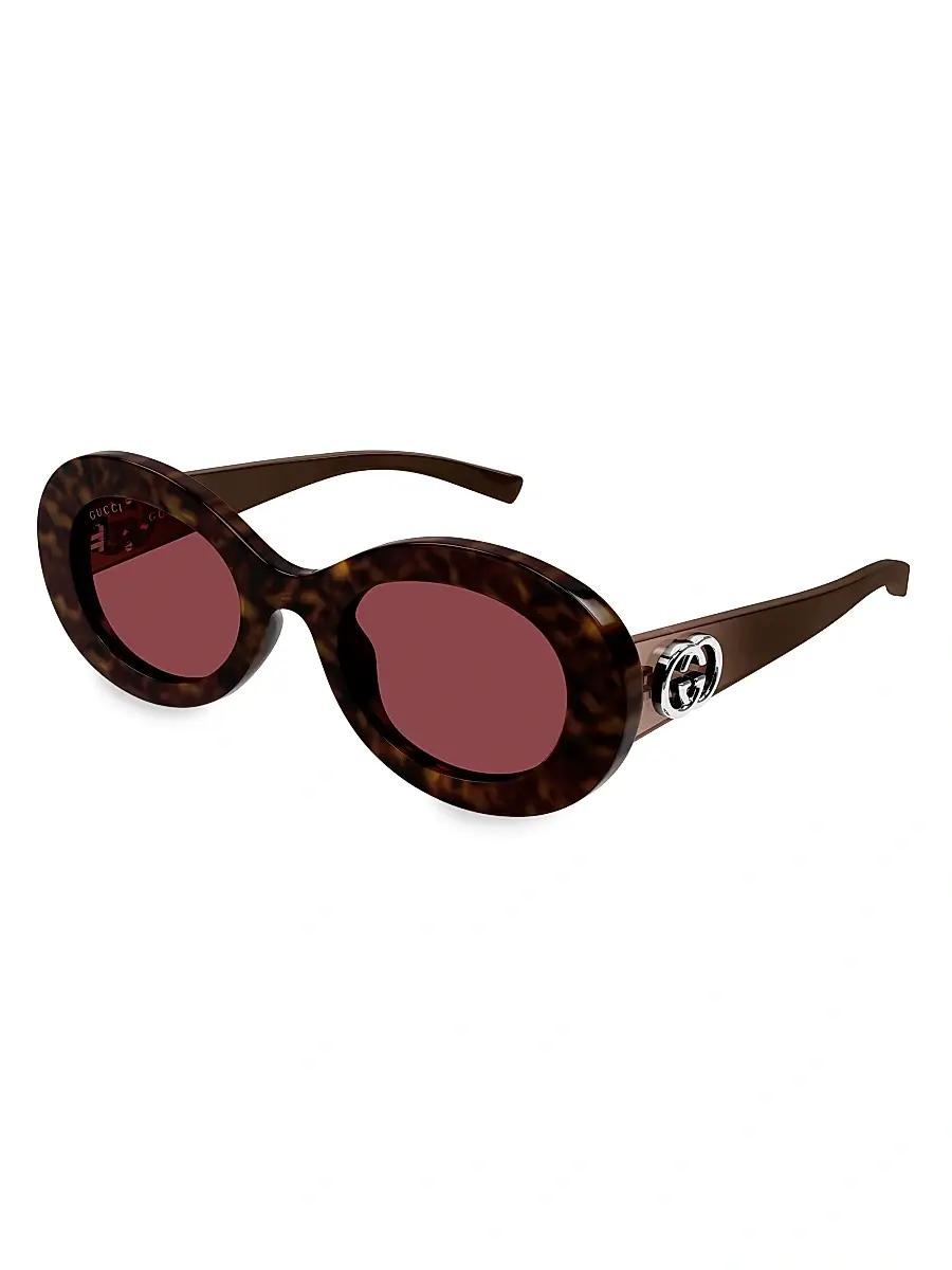 Gucci Women's Montecarlo 51MM Oval Sunglasses - Havana | Image 1 Gucci Women's Montecarlo 51MM Oval Sunglasses - Havana | Image 1