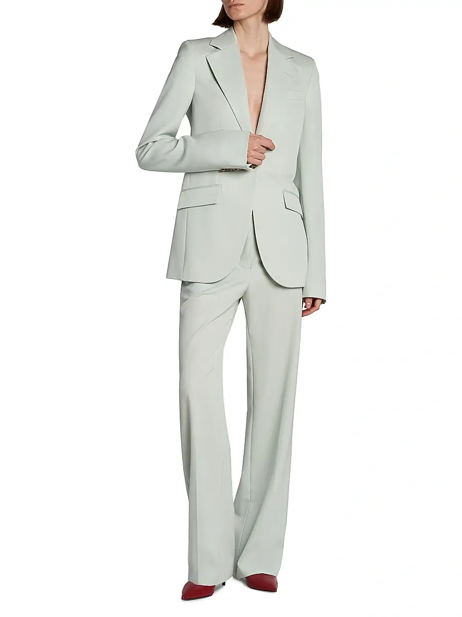Stella McCartney Women's Flannel Slim One-Button Blazer | Thumbnail 2 Stella McCartney Women's Flannel Slim One-Button Blazer | Thumbnail 2