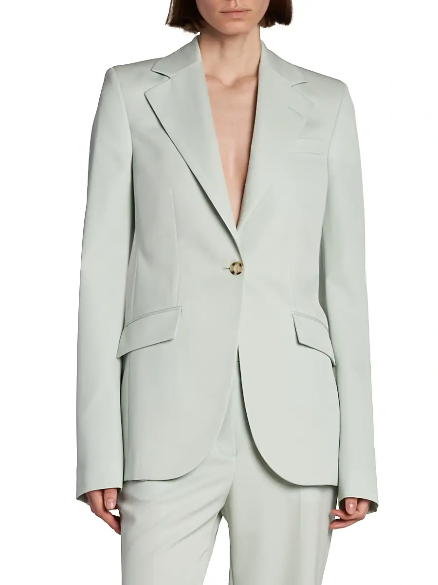 Stella McCartney Women's Flannel Slim One-Button Blazer | Thumbnail 3 Stella McCartney Women's Flannel Slim One-Button Blazer | Thumbnail 3