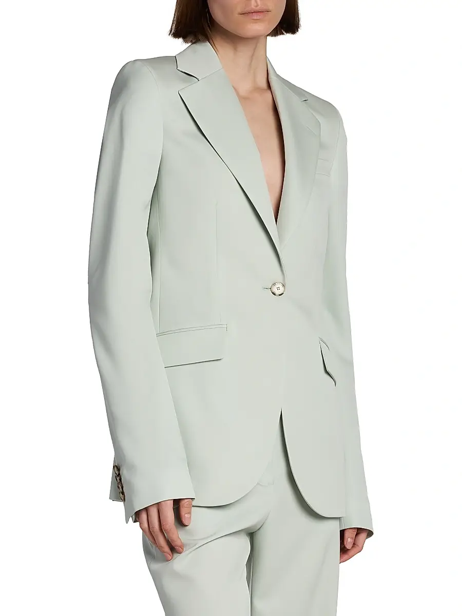 Stella McCartney Women's Flannel Slim One-Button Blazer | Thumbnail 4 Stella McCartney Women's Flannel Slim One-Button Blazer | Thumbnail 4