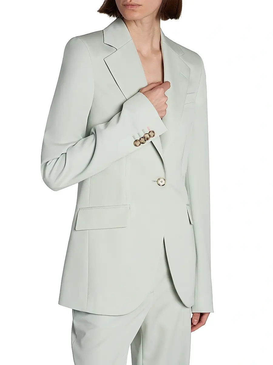 Stella McCartney Women's Flannel Slim One-Button Blazer | Thumbnail 6 Stella McCartney Women's Flannel Slim One-Button Blazer | Thumbnail 6