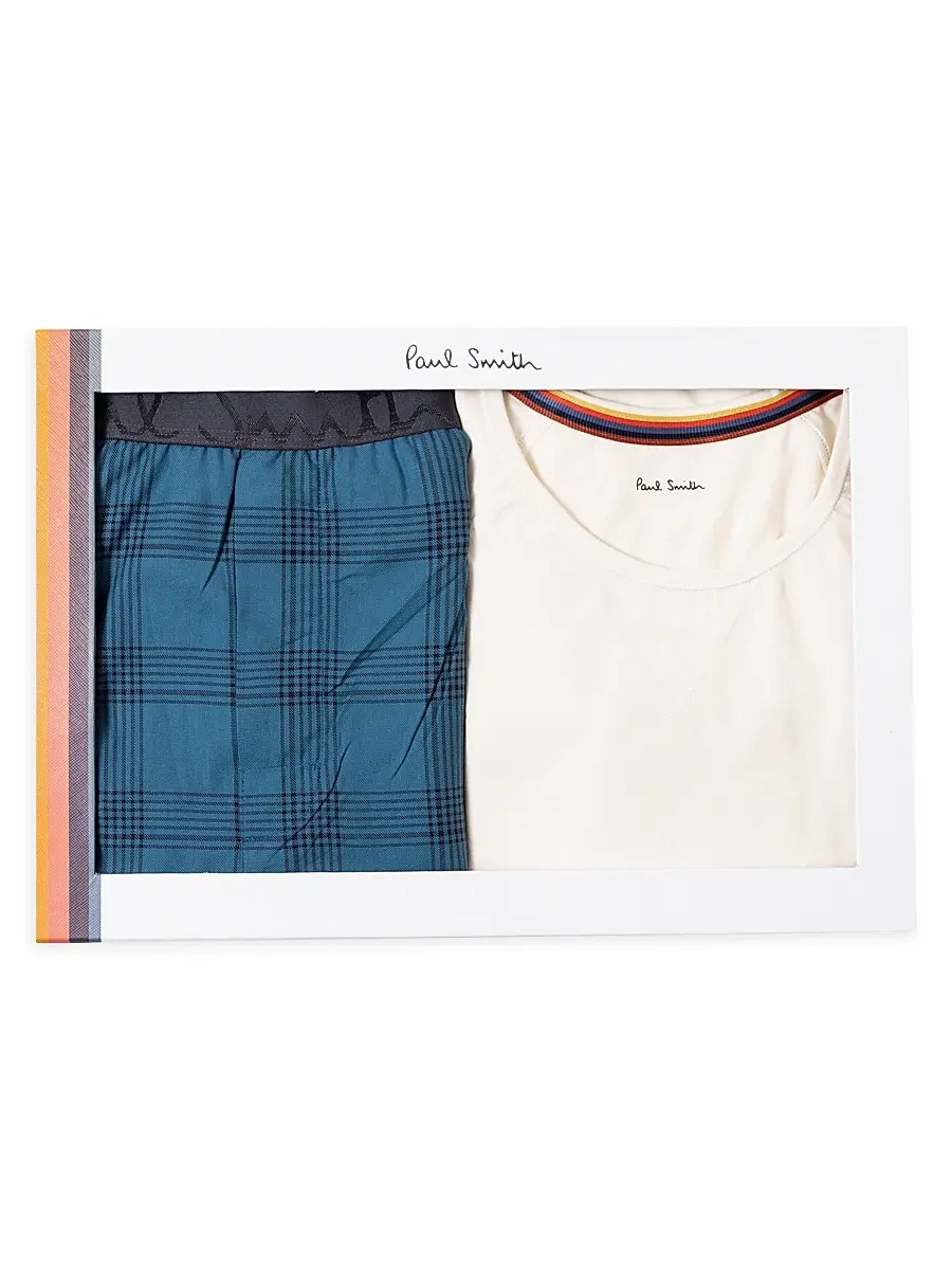 Paul Smith Men's Cotton Long-Sleeve Pajamas - Petrol Blue | Image 1 Paul Smith Men's Cotton Long-Sleeve Pajamas - Petrol Blue | Image 1
