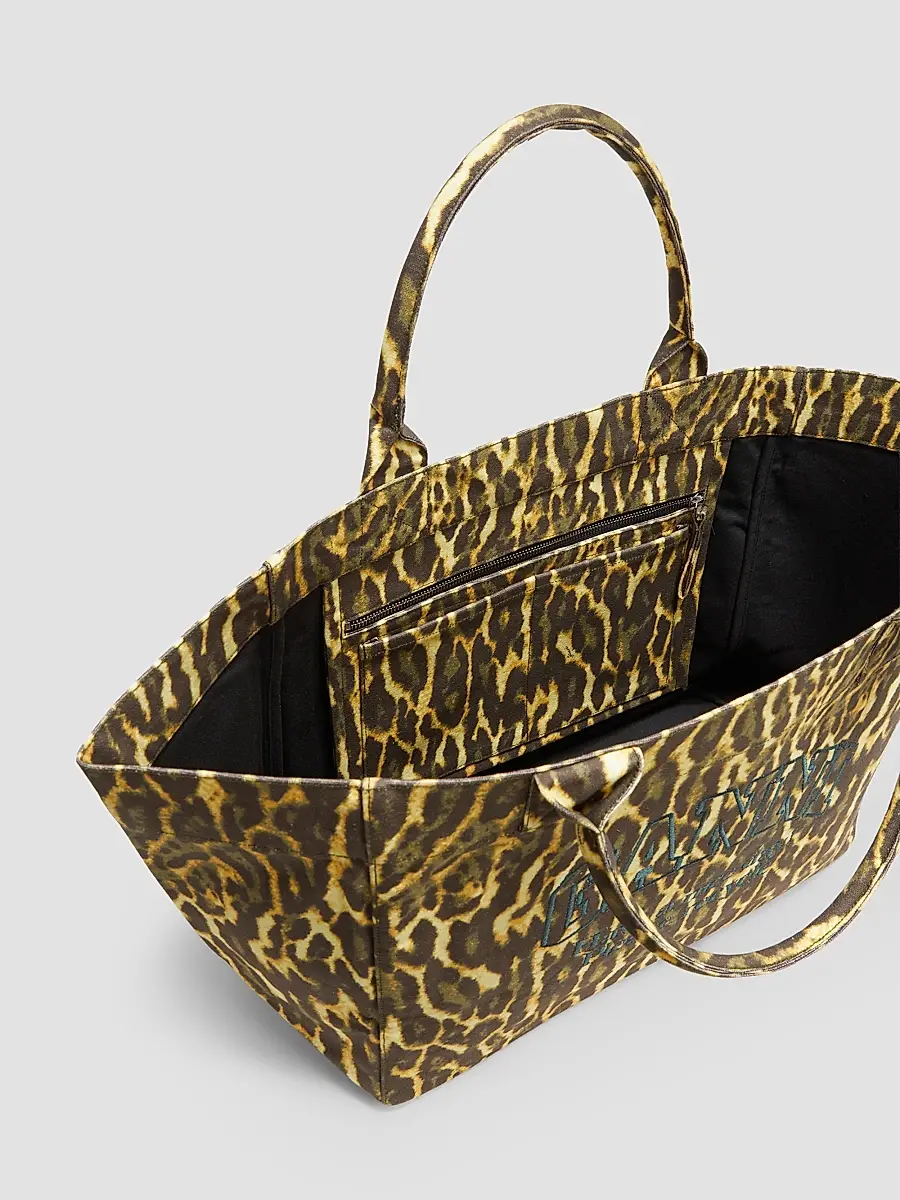 Ganni Women's XXL Leopard-Print Shopper Tote Bag | Thumbnail 2