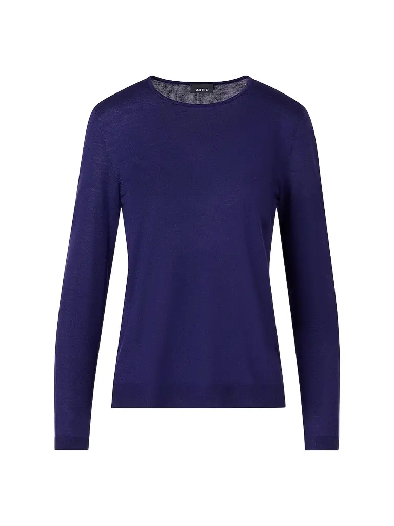 Akris Women's Fine-Gauge Knit Cashmere-Silk Sweater - Dark Purple | Image 1 Akris Women's Fine-Gauge Knit Cashmere-Silk Sweater - Dark Purple | Image 1